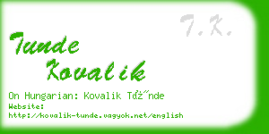 tunde kovalik business card